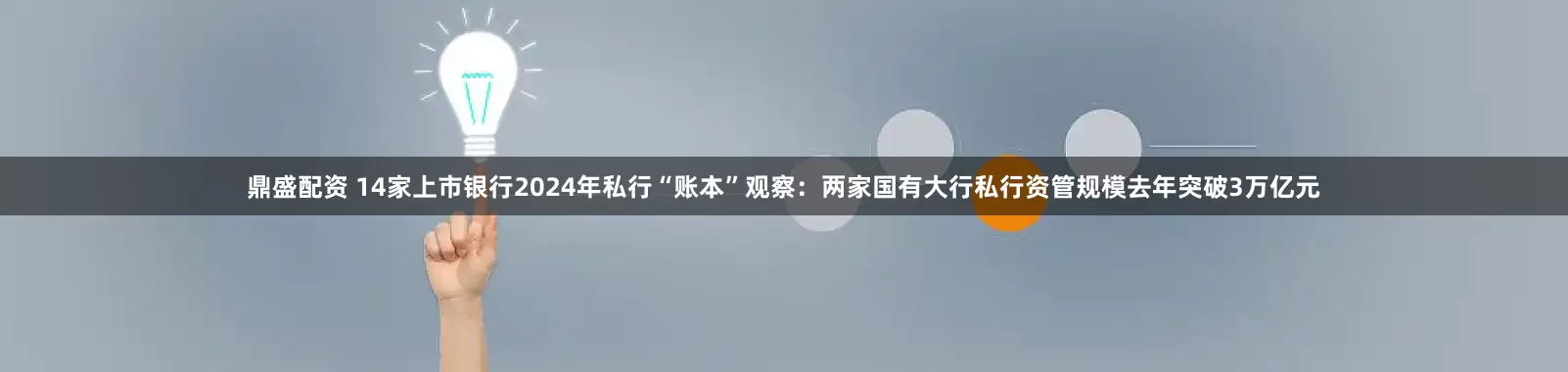 鼎盛配资 14家上市银行2024年私行“账本”观察：两家国有大行私行资管规模去年突破3万亿元